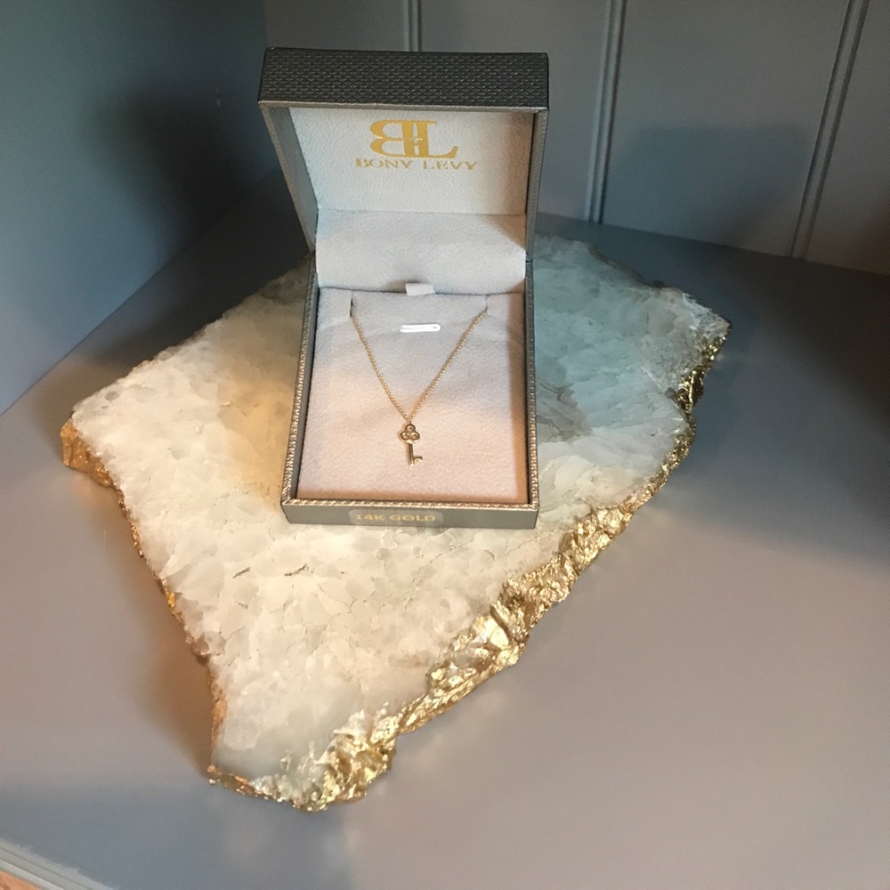 NIB $450 BONY LEVY 14K Gold Key Pendant Necklace